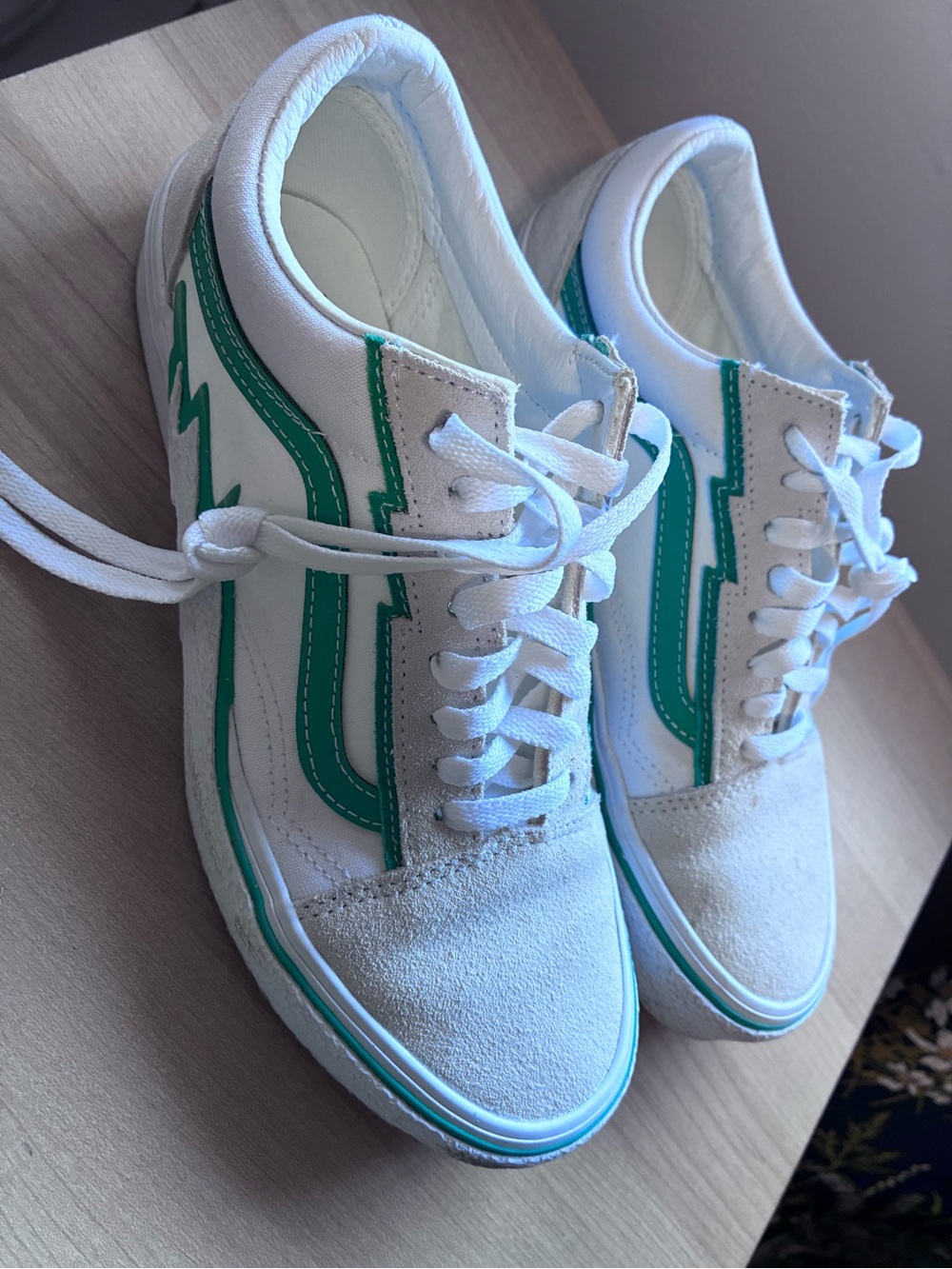 VANS OLD SKOOL BOLT -SUEDE, CANVAS, WHITE/GREEN